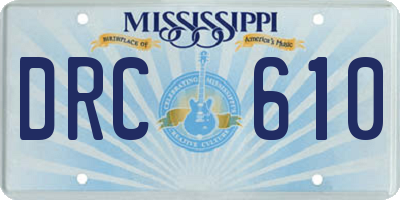 MS license plate DRC610