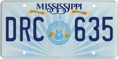 MS license plate DRC635