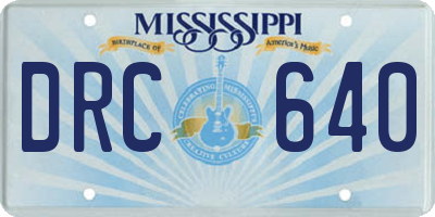 MS license plate DRC640
