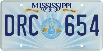 MS license plate DRC654