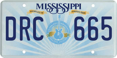 MS license plate DRC665
