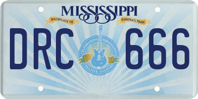 MS license plate DRC666