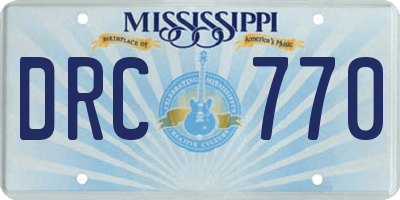 MS license plate DRC770