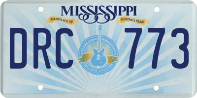 MS license plate DRC773