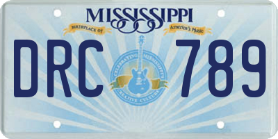 MS license plate DRC789