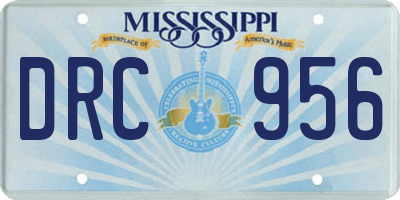 MS license plate DRC956