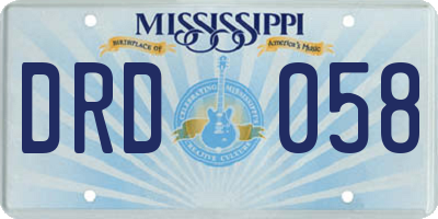 MS license plate DRD058