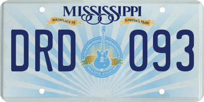 MS license plate DRD093