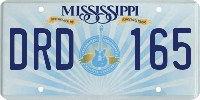 MS license plate DRD165
