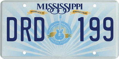 MS license plate DRD199