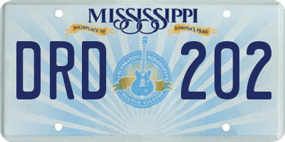 MS license plate DRD202
