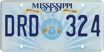 MS license plate DRD324