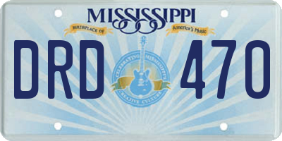 MS license plate DRD470
