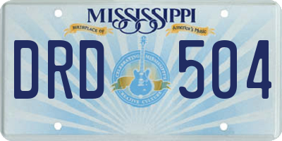 MS license plate DRD504
