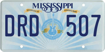 MS license plate DRD507