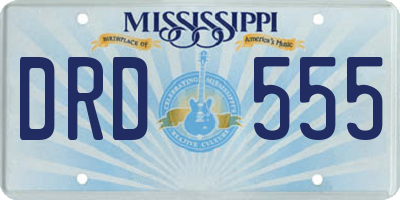 MS license plate DRD555