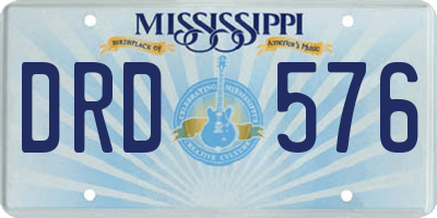 MS license plate DRD576