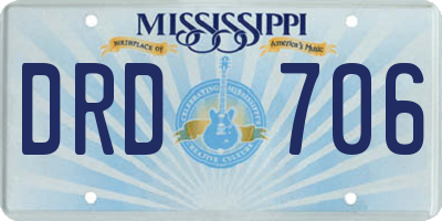MS license plate DRD706