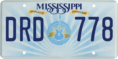 MS license plate DRD778