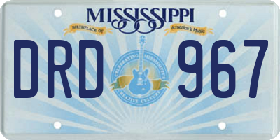MS license plate DRD967