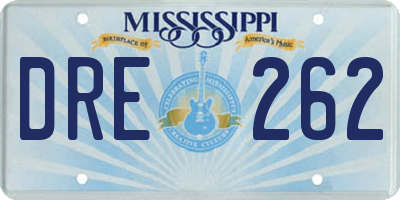MS license plate DRE262