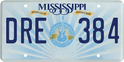 MS license plate DRE384