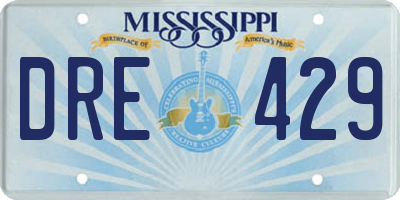 MS license plate DRE429