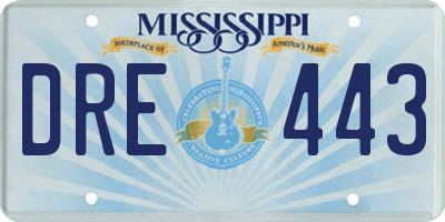 MS license plate DRE443