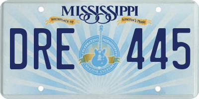 MS license plate DRE445