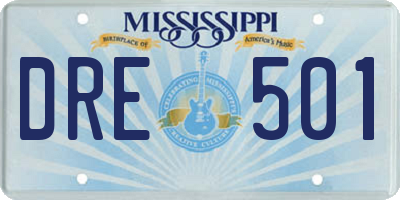MS license plate DRE501