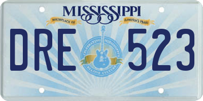 MS license plate DRE523