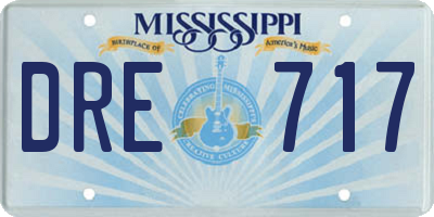 MS license plate DRE717