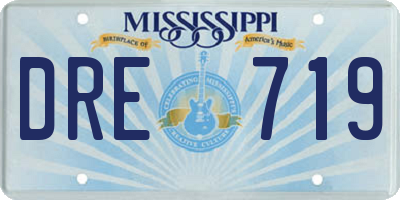 MS license plate DRE719