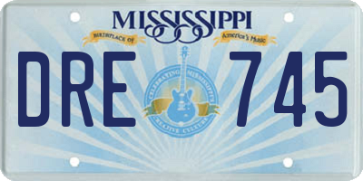 MS license plate DRE745