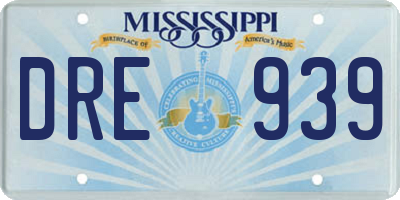 MS license plate DRE939