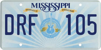 MS license plate DRF105