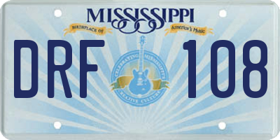 MS license plate DRF108