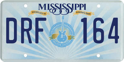 MS license plate DRF164