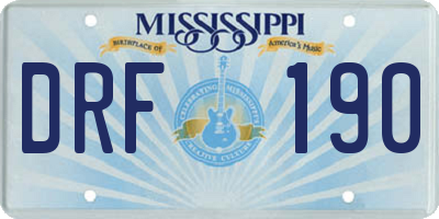 MS license plate DRF190