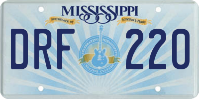 MS license plate DRF220