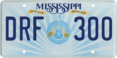 MS license plate DRF300