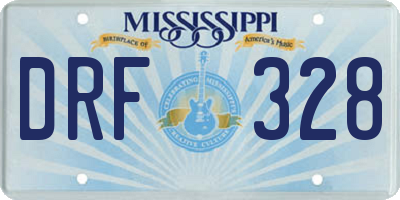 MS license plate DRF328