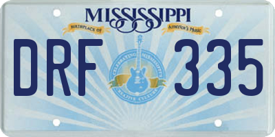 MS license plate DRF335