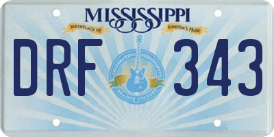 MS license plate DRF343