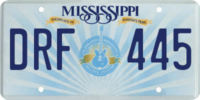 MS license plate DRF445