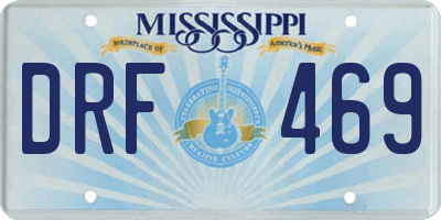 MS license plate DRF469