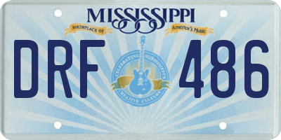 MS license plate DRF486