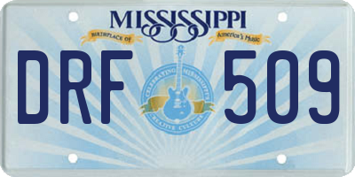 MS license plate DRF509