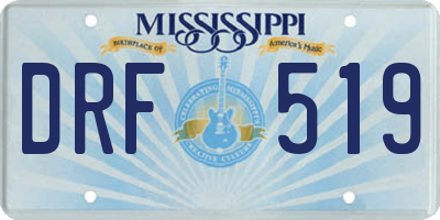 MS license plate DRF519