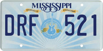 MS license plate DRF521